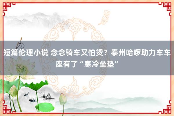 短篇伦理小说 念念骑车又怕烫？泰州哈啰助力车车座有了“寒冷坐垫”