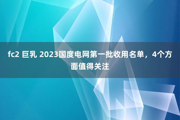 fc2 巨乳 2023国度电网第一批收用名单，4个方面值得关注