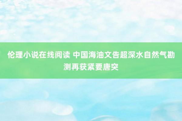 伦理小说在线阅读 中国海油文告超深水自然气勘测再获紧要唐突