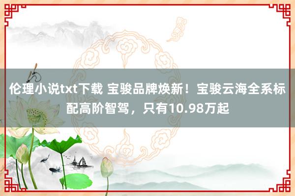 伦理小说txt下载 宝骏品牌焕新！宝骏云海全系标配高阶智驾，只有10.98万起