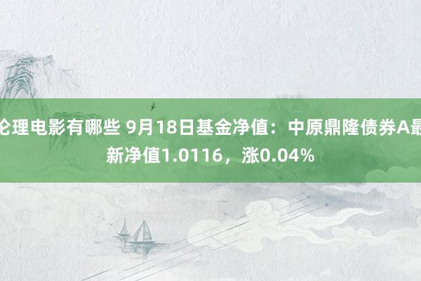 伦理电影有哪些 9月18日基金净值：中原鼎隆债券A最新净值1.0116，涨0.04%