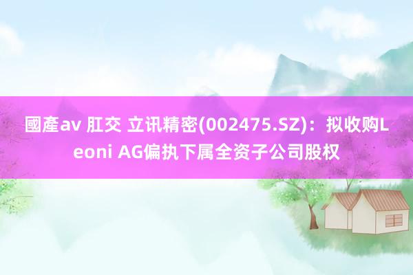 國產av 肛交 立讯精密(002475.SZ)：拟收购Leoni AG偏执下属全资子公司股权