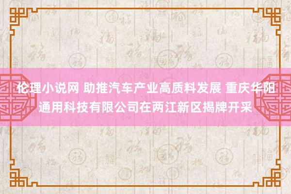 伦理小说网 助推汽车产业高质料发展 重庆华阳通用科技有限公司在两江新区揭牌开采