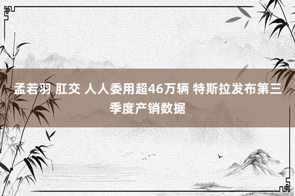 孟若羽 肛交 人人委用超46万辆 特斯拉发布第三季度产销数据