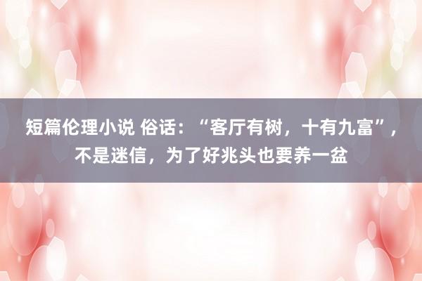 短篇伦理小说 俗话：“客厅有树，十有九富”，不是迷信，为了好兆头也要养一盆