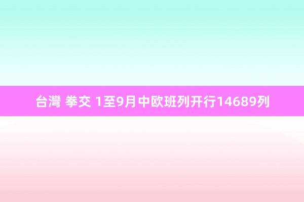 台灣 拳交 1至9月中欧班列开行14689列