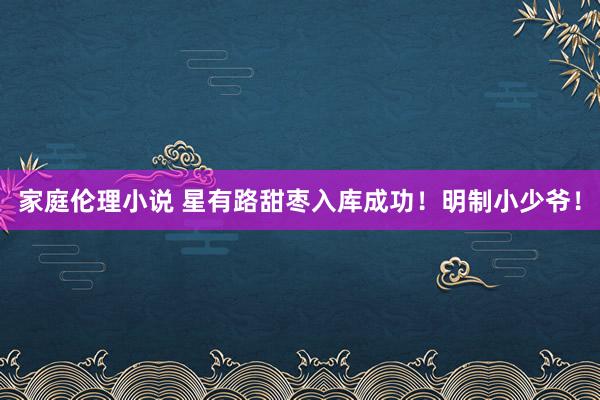 家庭伦理小说 星有路甜枣入库成功！明制小少爷！