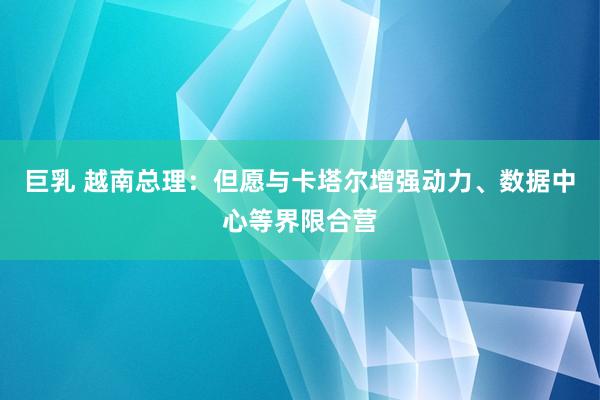 巨乳 越南总理：但愿与卡塔尔增强动力、数据中心等界限合营