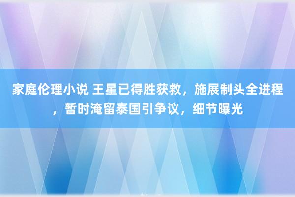 家庭伦理小说 王星已得胜获救，施展制头全进程，暂时淹留泰国引争议，细节曝光