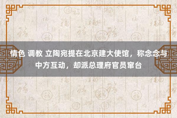 情色 调教 立陶宛提在北京建大使馆，称念念与中方互动，却派总理府官员窜台