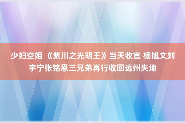 少妇空姐 《紫川之光明王》当天收官 杨旭文刘宇宁张铭恩三兄弟再行收回远州失地